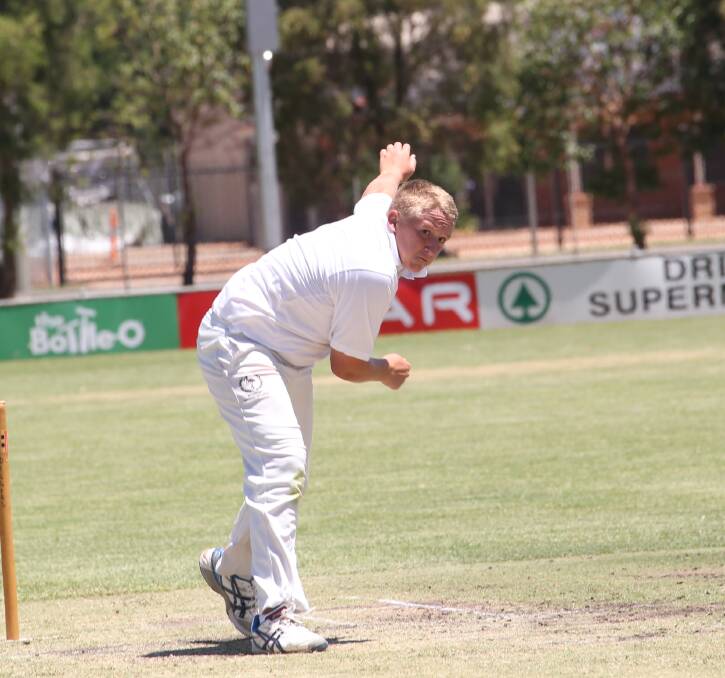 TIGHT: Connor Bock's tight bowling was a feature of the last game between Exies and Diggers earlier in the season. PHOTO: Anthony Stipo 