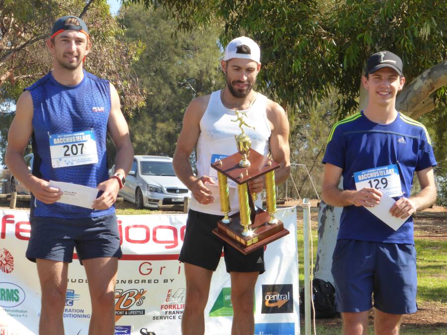 WINNER: Aidan Fattore took out the enduro run for the males from Matthew Watson and Thomas Keenan on Good Friday.