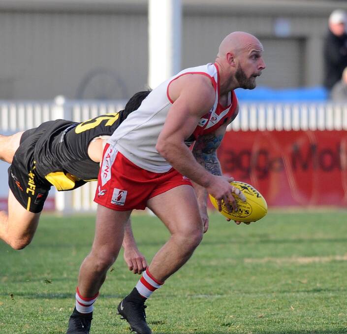 TAKE OFF: Swans' Guy Orton looks to make ground during their game against Wagga Tigers earlier in the season. PHOTO: Laura Hardwick