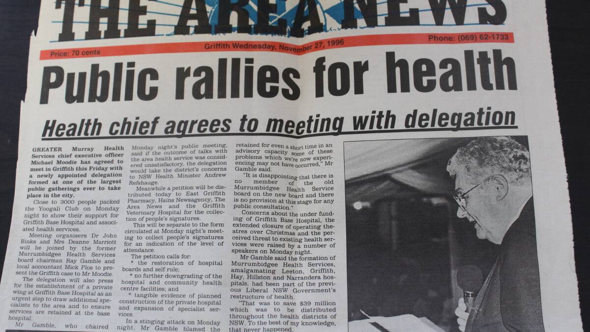 Flashback: Griffith fights against 1997 hospital cuts