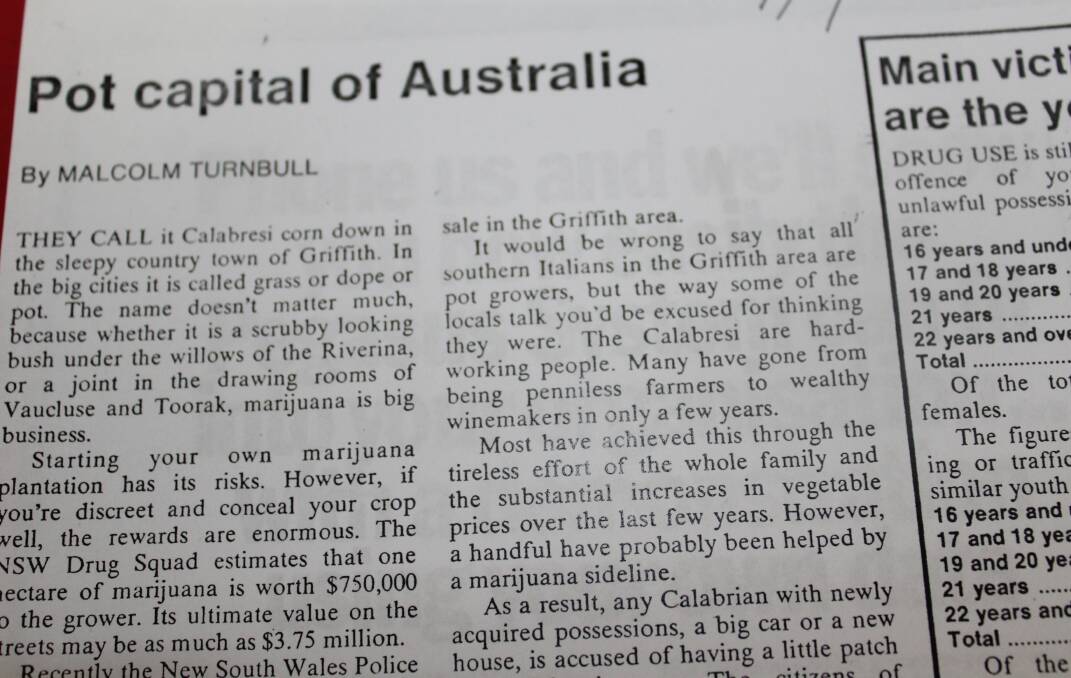 When Turnbull called Griffith the ‘Pot capital of Australia’