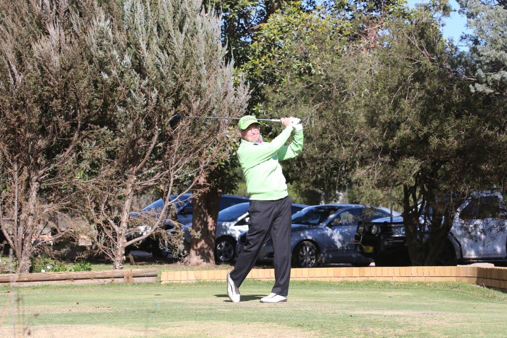 GOING GREEN: Steve Matheson sends his ball down the fairway at Griffith Golf Club at the weekend. Picture: Anthony Stipo