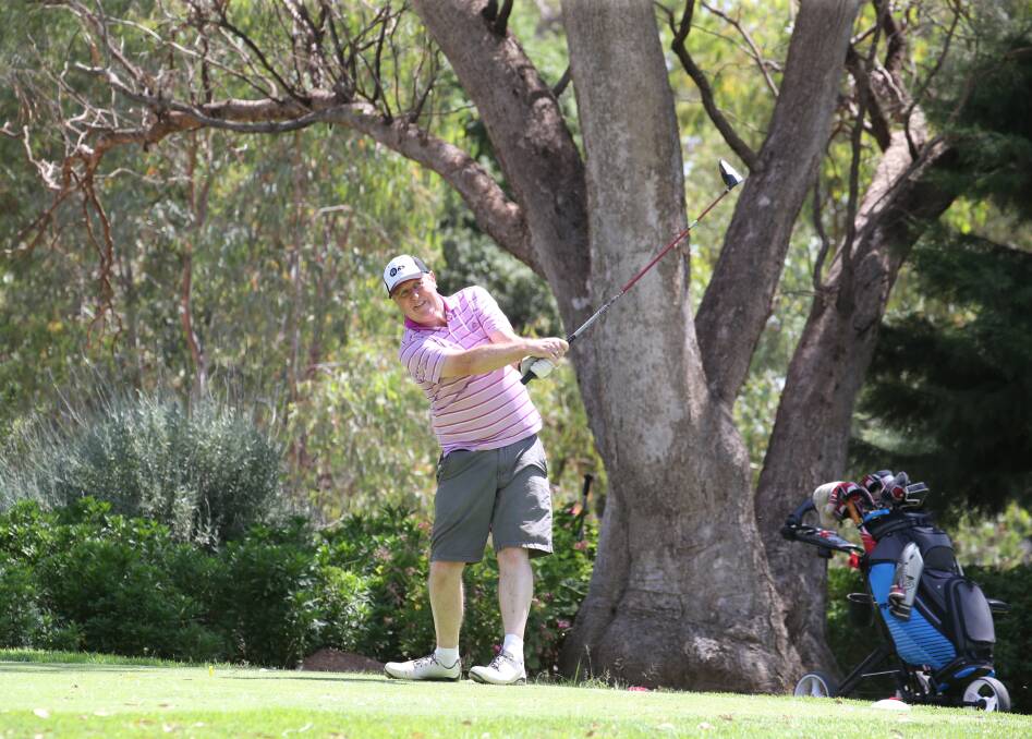 GOING FORWARD: ​Paul Connell sends the ball down the fairway at the Griffith Golf Club over the weekend. Picture: Anthony Stipo