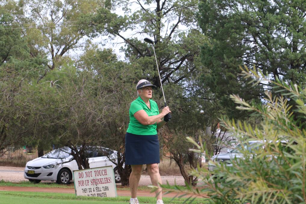 FAIRWAY FUN: Dulcie Knight follows the ball down the fairway at Griffith Golf Club at the weekend. Picture: Anthony Stipo