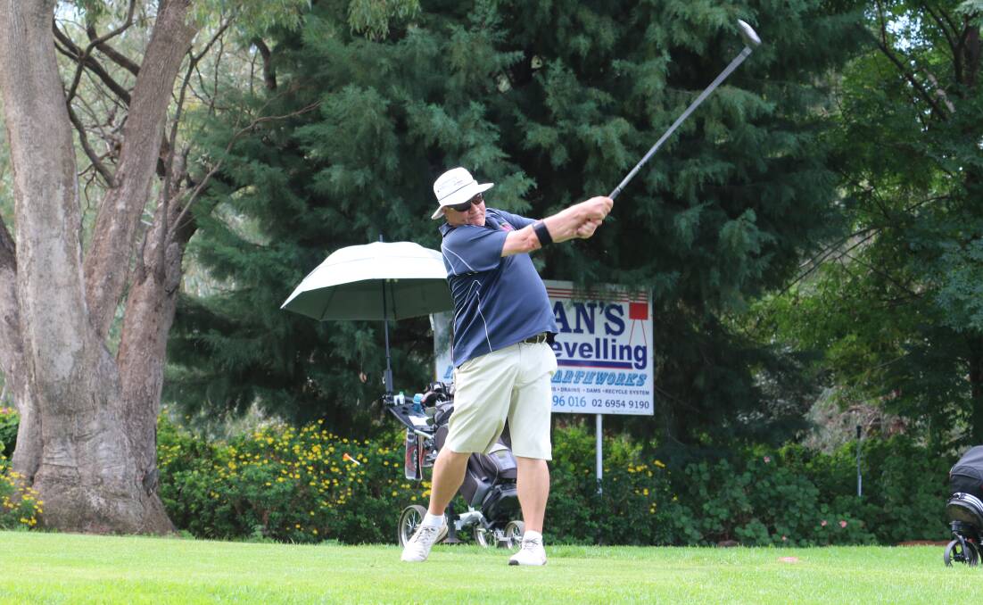 FAIRWAY FOCUS: Niel Mahaffy send the ball down the fairway at Griffith Golf Club at the weekend. Picture: Anthony Stipo