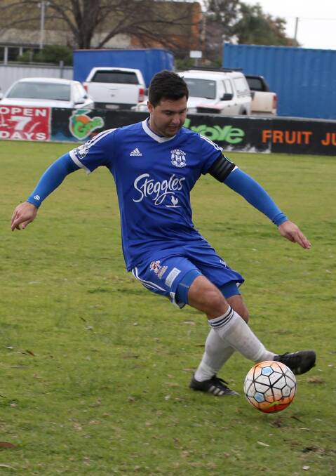 BACK ON TOP: Daniel Quarisa was one of many Hanwood players left off the team-sheet for the clash with Yoogali SC, but it didn't matter. Picture: Anthony Stipo.