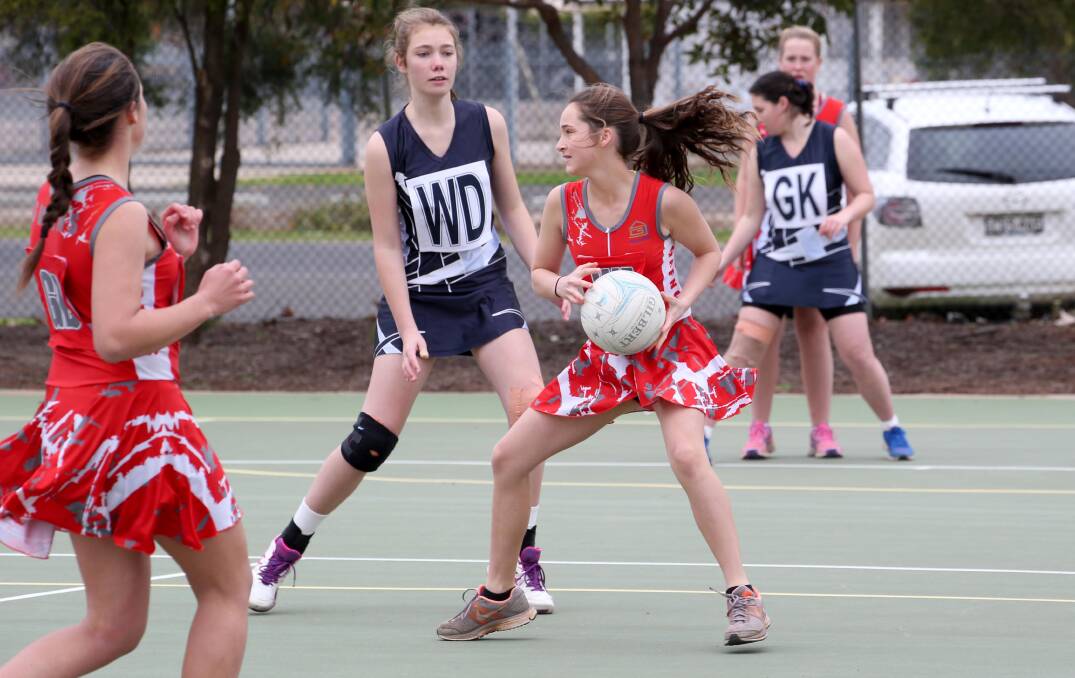 Swans WA Savannah Ceccato in her under 15's netball game against Coleambally.