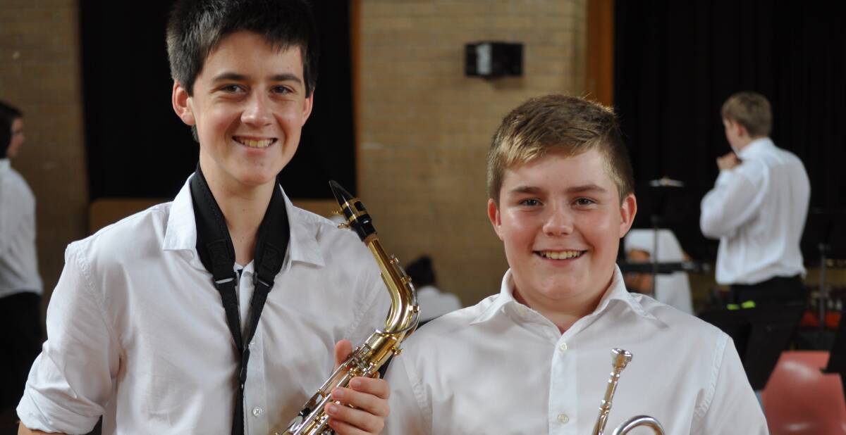 UP AND COMING: Connor Anderson and Nicholas Brighenti were at their very best at the band camp in Albury. Picture: Supplied.