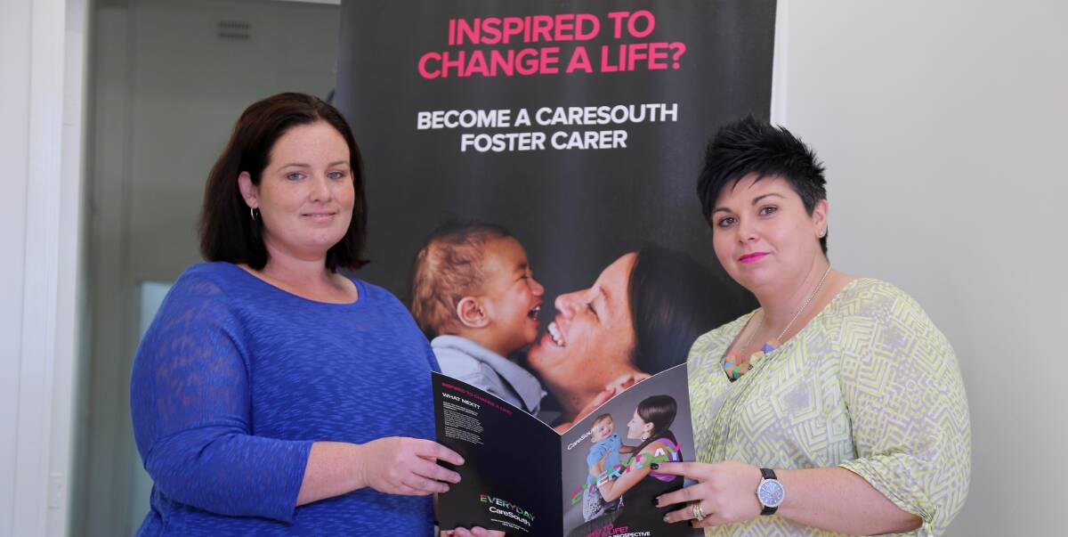 IN NEED: CareSouth out of home care manager Sheridan McGregor and foster carer Aimee Gibbs. 
Picture: Anthony Stipo.