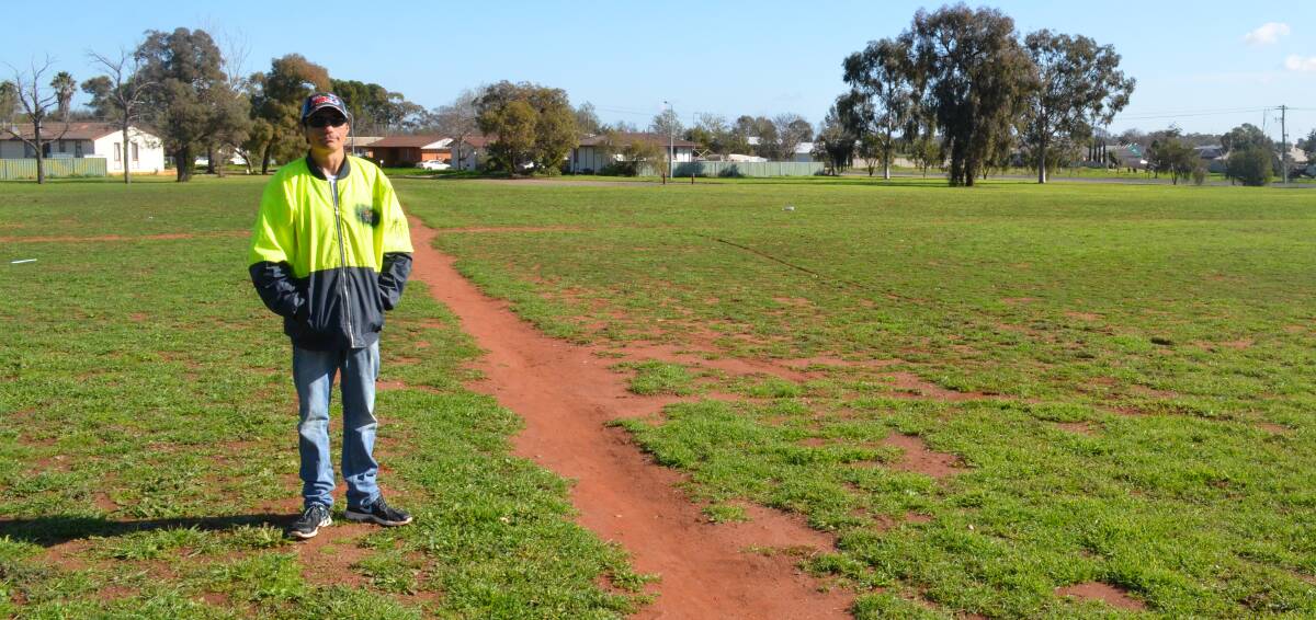 EMPTY SPACE: Wayne McKenzie believes that the empty paddock that is Dave Taylor Park could be put to better use. Picture: Riley Krause