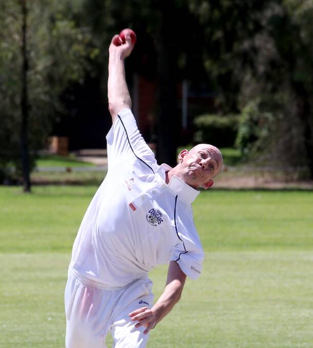 NIFTY: Coro Club's Mark Burns took a couple of crucial wickets to help his team to victory. Picture: Anthony Stipo.
