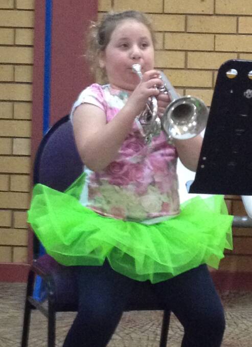 Tabitha Stone,8, during a workshop with the Sydney Symphony Orchestra.