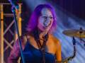 Larissa Pfitzner has a ball on stage with her band Analog Trick. Picture file 