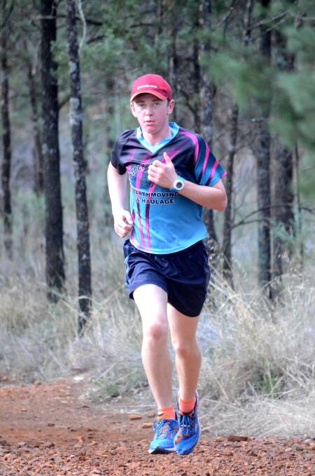TOO FAST: Will Lyons leads the field in the latest Griffith Feral Joggers event at Scenic Hill. Picture: Wendy Simpkin