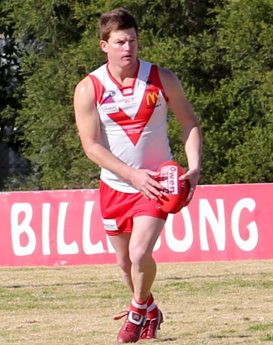 IN FORM: Mick Duncan has proven his worth to the Swans again by booting eight goals against Narrandera. Picture: Anthony Stipo