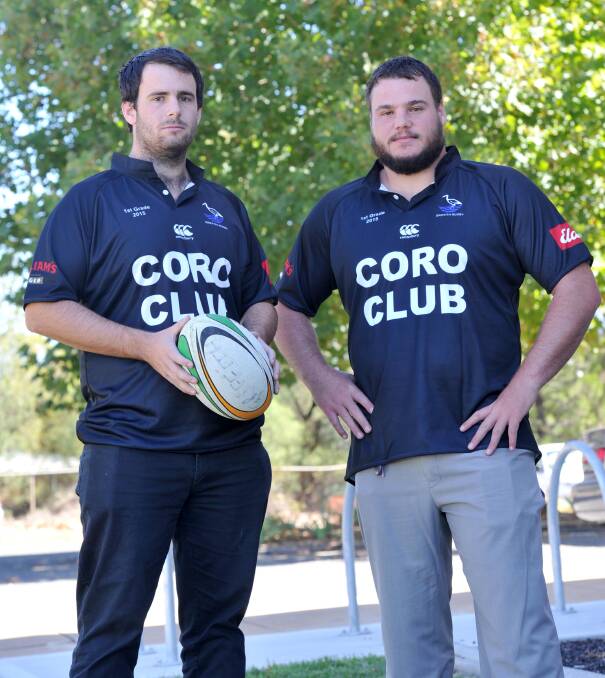 IN CHARGE: Nick Gleeson (left) and Matt Vitucci will co-coach the Griffith Blacks in 2015. Picture: Anthony Stipo