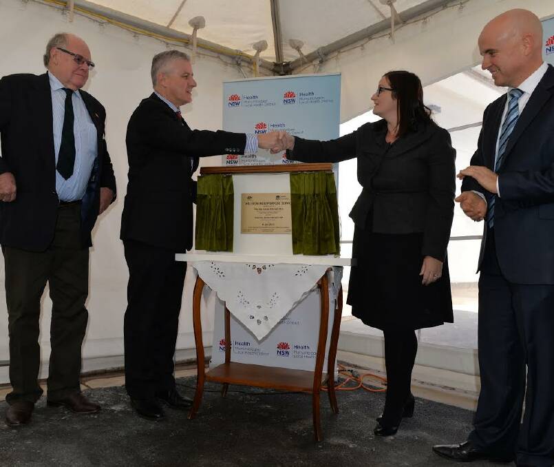 HEALTH: Vincent Cashmere, chair of Hillston Local Health Advisory Committee, Michael McCormack, Sarah Mitchell and Adrian Piccoli at the opening. 
Picture: Supplied.