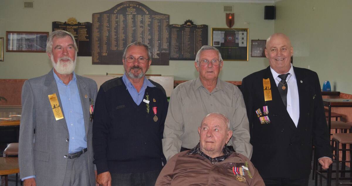 SPECIAL DAY: Club members Neville Brown, Terry Baltieri, Allan Wakley, Robert Marcus and Ray Wakley (front). Picture: Stephen Mudd.
