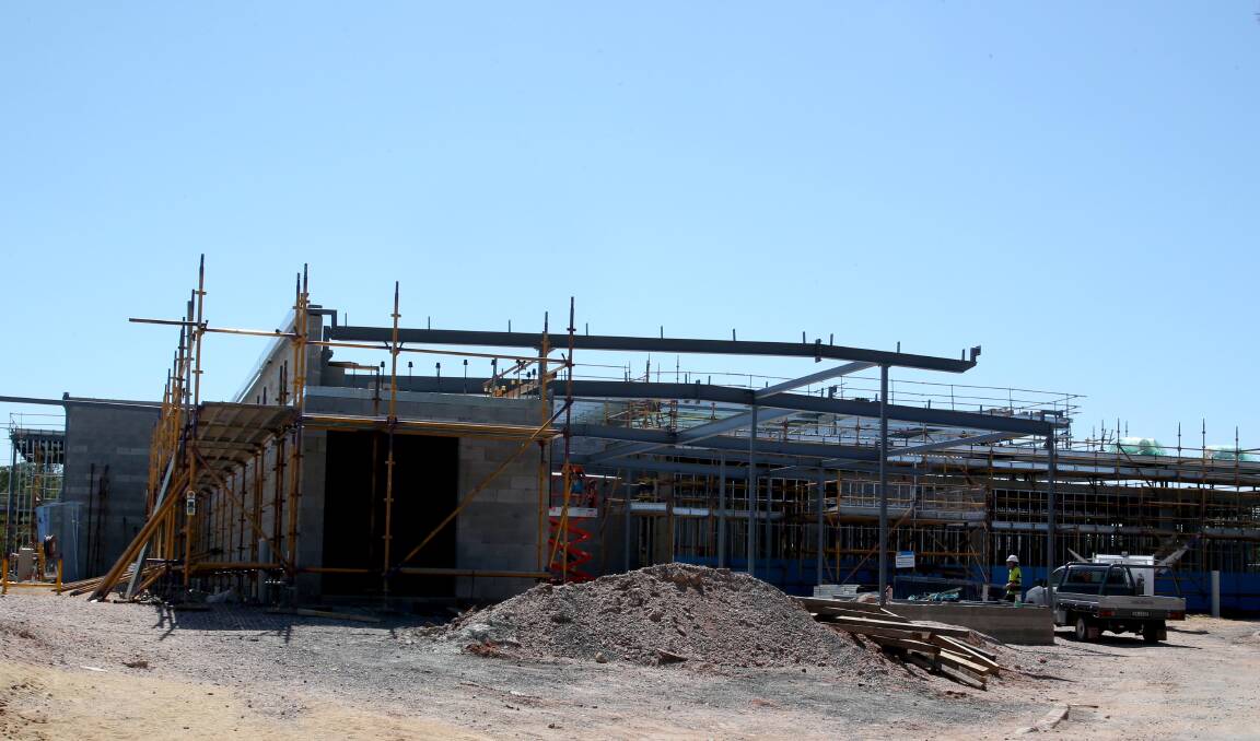 GROWTH: Work continues on the private hospital, which is expected to be completed by the end of the year. Picture: Anthony Stipo.