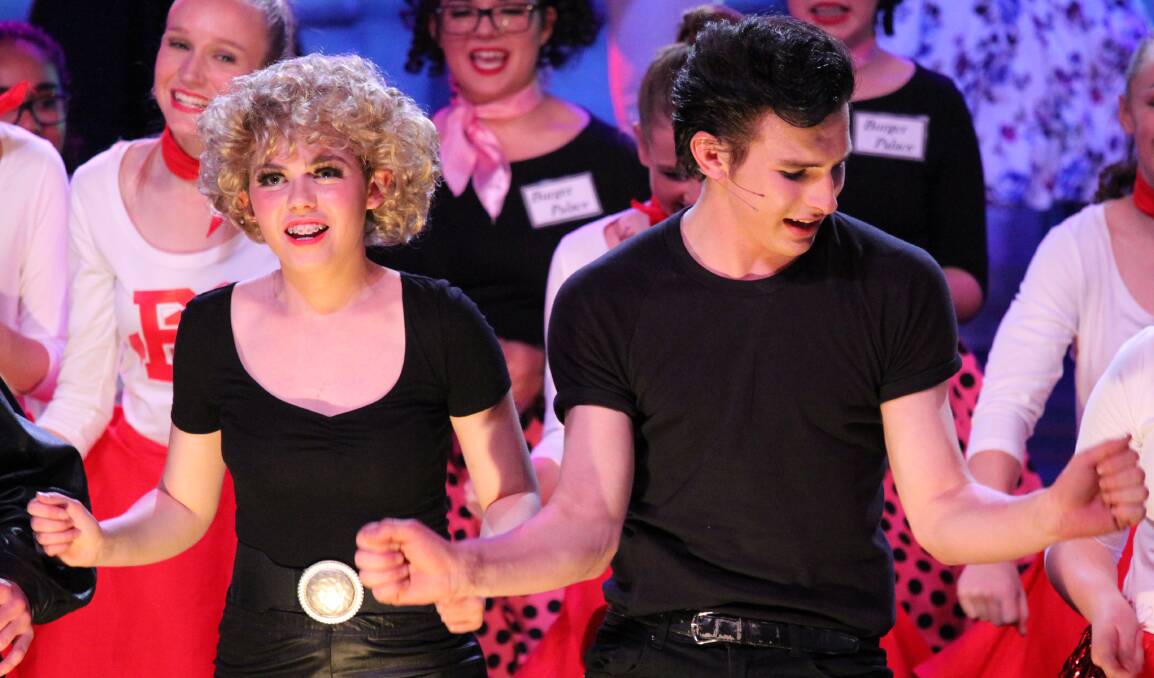 HAND JIVE: Giorgia De Paoli and Jack Martin as Sandy and Danny in Grease at Griffith Regional Theatre on Wednesday night. Picture: Stephen Mudd.