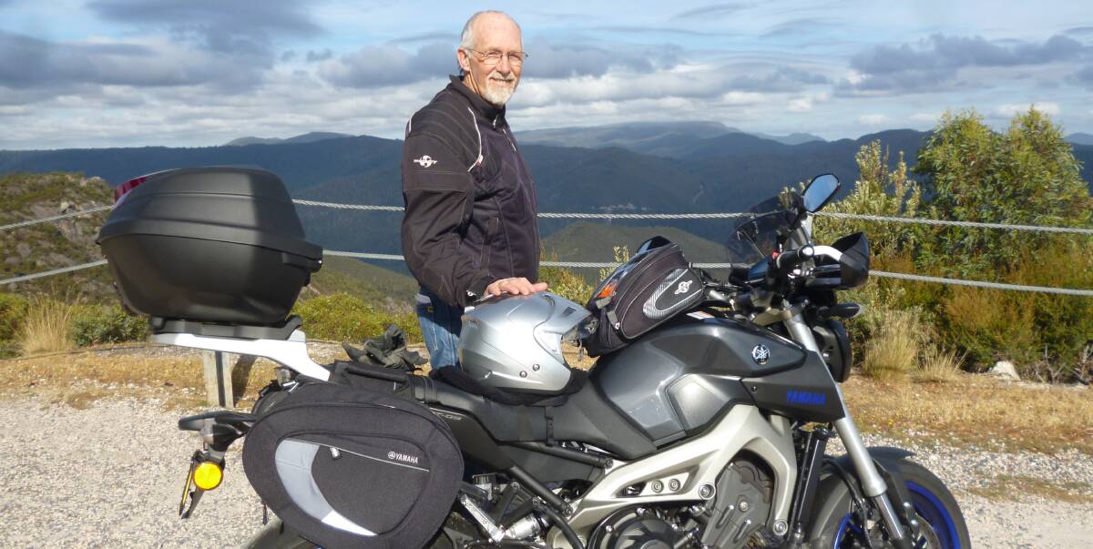 KEEP GOING: Lake Cargelligo's Tim Trembath on a riding holiday in Tasmania. After Mr Trembath was diagnosed with MND, locals raised money to support him and he'll ride as long as he can. Picture: Supplied.