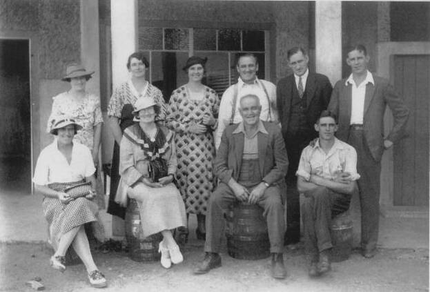 The McWilliam family at the Hanwood Winery in 1935. Picture courtesy of the McWilliam family.