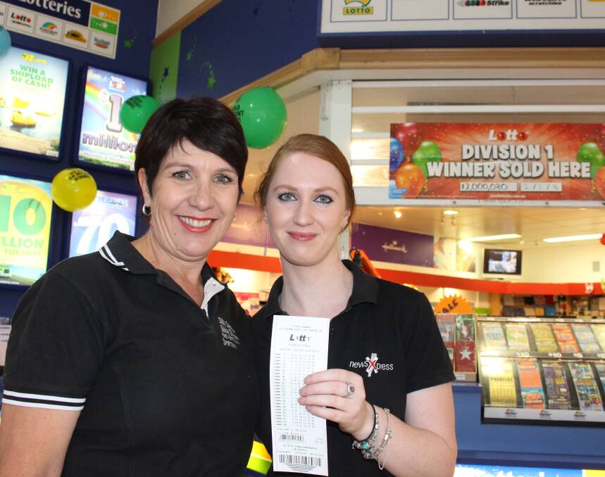 EXCITED: Jenni Overs and Emma Hardie are thrilled one of their regular customers has won $2 million. Picture: Stephen Mudd.