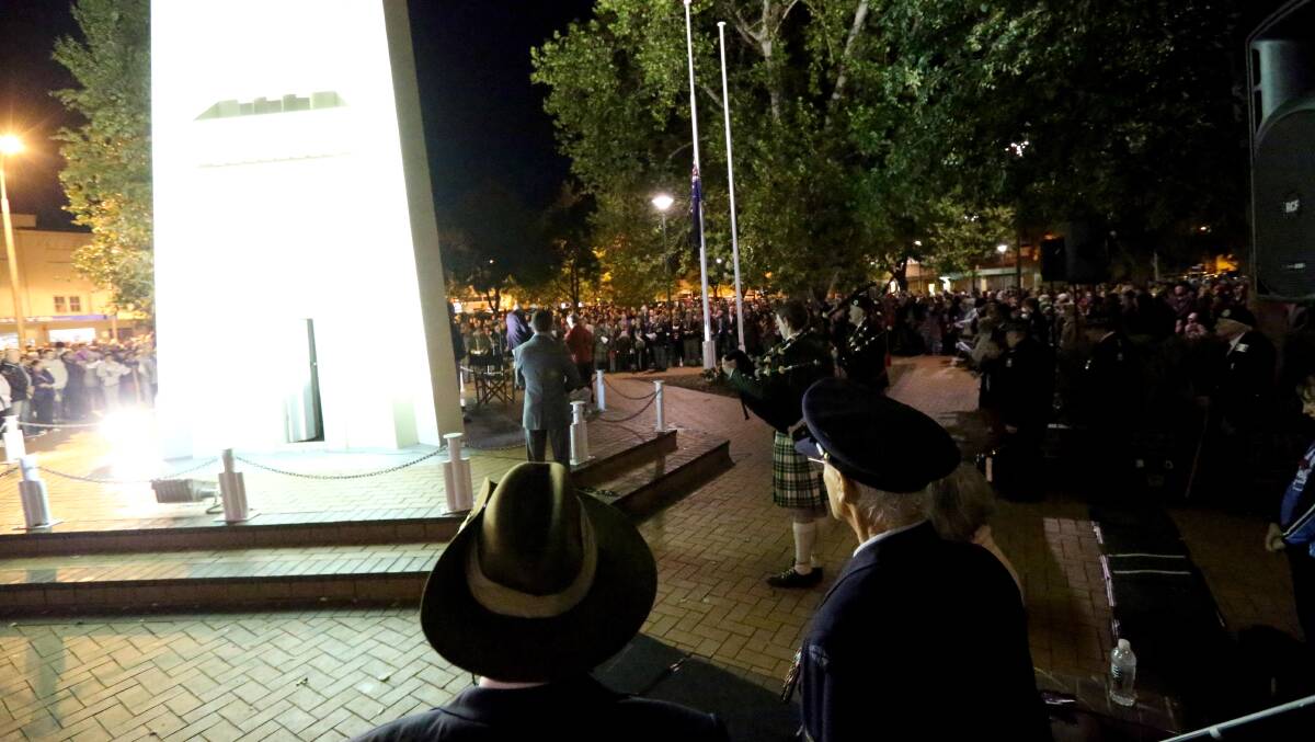 RECORD CROWD: Largest crowd ever gathers at Memorial Park for the Anzac Day Dawn Service. 2015 marks 100 years since the fateful landing at Gallipoli.