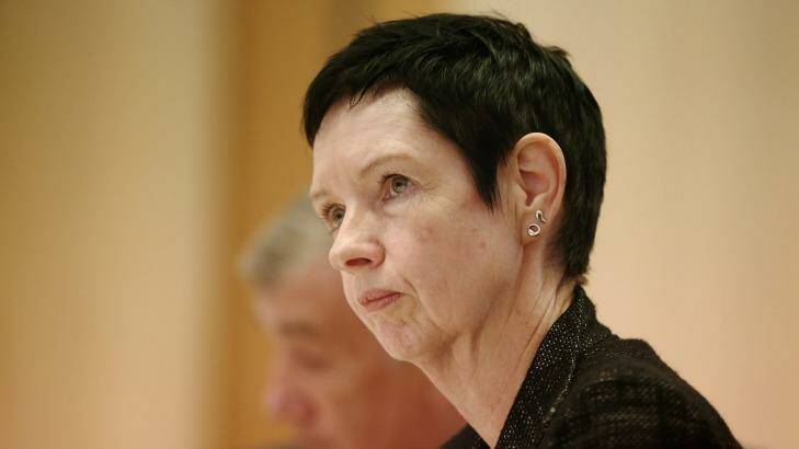 UK parliamentary position on hold ... Carol Mills,   Department of Parliamentary Services Secretary, attends an estimates hearing at Parliament House, Canberra earlier this year. Photo: Alex Ellinghausen