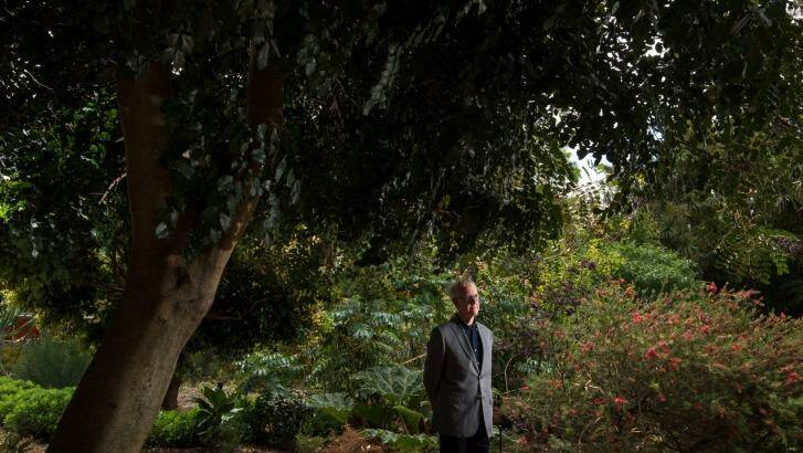 Trevor Pitkin in the north-west corner of Melbourne University's 160-year-old system garden, which is set to make way for a new building. Photo: Penny Stephens