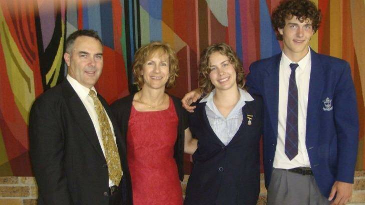 Sarah Waugh with her parents Mark and Juliana, and brother Jonathan.  Photo: Supplied
