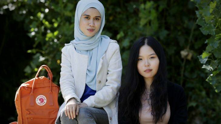 International students Fatim Amran and Naomi Zhao say they decides to study at ANU in Canberra after examining international rankings tables Photo: Andrew Meares