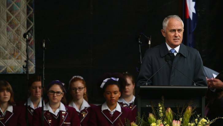 Mr Turnbull speaks during the 20th anniversary commemoration service of the Port Arthur massacre. Photo: Robert Cianflone/Getty Images