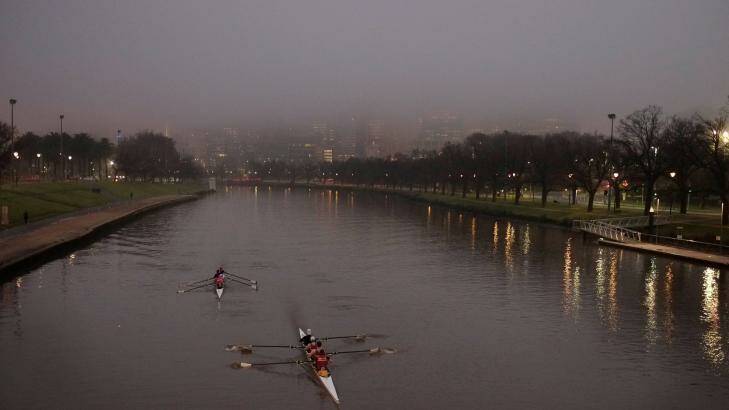 Fog has descended on Melbourne. Photo: Eddie Jim