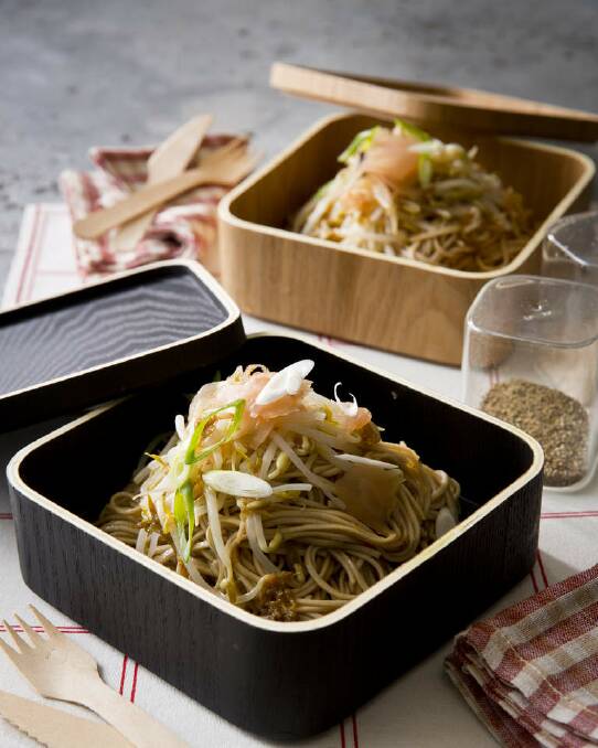 Cold soba noodles with beansprouts, soy and ginger <a href="http://www.goodfood.com.au/good-food/cook/recipe/cold-soba-noodles-with-beansprouts-soy-and-ginger-20140128-31ju4.html "><b>(recipe here).</b></a> Photo: Marcel Aucar
