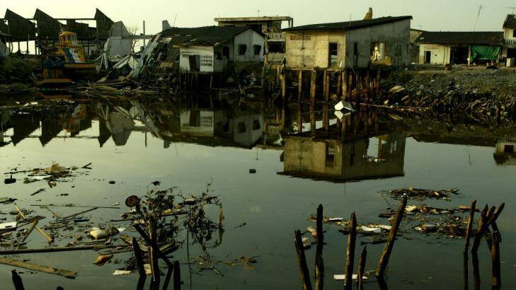 Hard hit: Nam Khem village in Thailand, after it was devastated by the tsunami. Photo: Tamara Dean