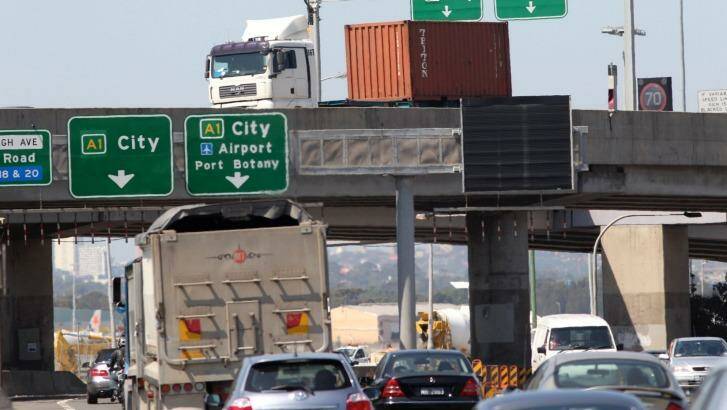 Congested: As the volume of goods and traffic flowing through Port Botany expands, roads are becoming increasingly crowded. Photo: John Veage