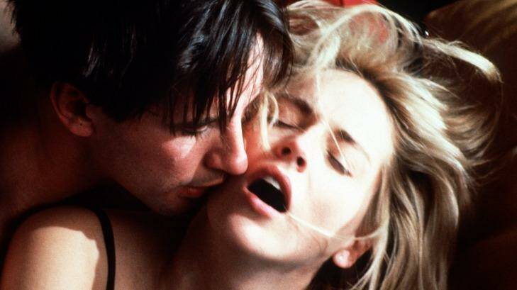 Sharon Stone and Alec Baldwin in a scene from <i>Sliver</i>. Photo: Paramount Pictures