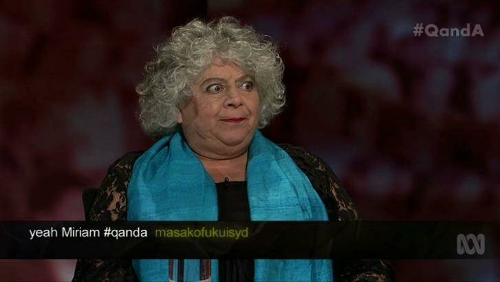 "I think he's a tit.": Miriam Margolyes gave the shortest, but by far the most memorable, answer on Tony Abbott. Photo: Q&A