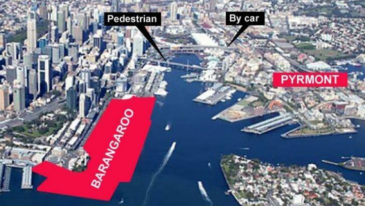 The cable car would provide a new link between Barangaroo and Pyrmont. Photo: Colin Hamilton