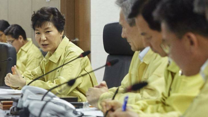 South Korean President Park Geun-hye speaks at the National Security Council meeting. Photo: Supplied