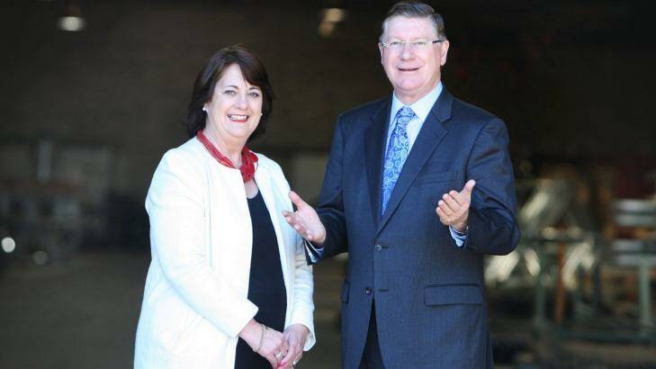 Victoria's Premier Denis Napthine and Glenelg councillor Karen Stephens during a visit to Keppel Prince in August. Photo: Angela Milne