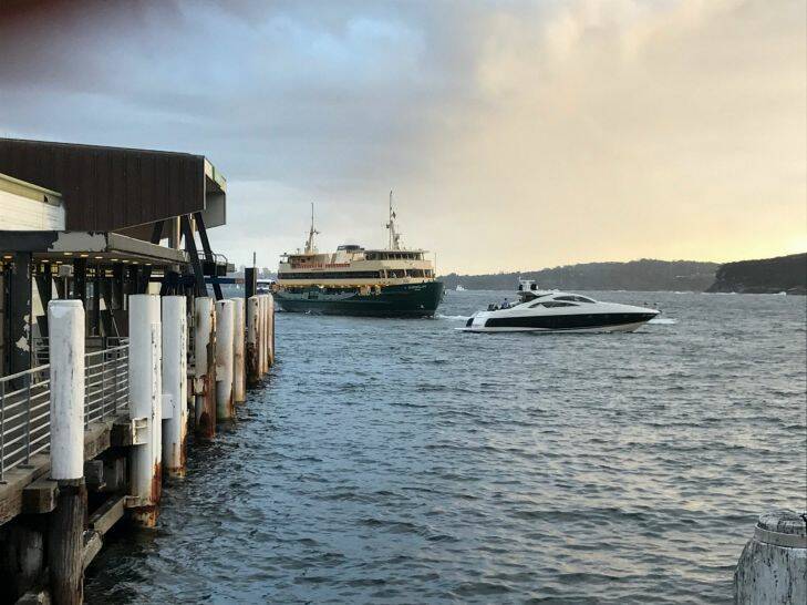 Manly Ferry Queenscliff stranded near Manly after developing mechanical problems not long after leaving Manly Wharf, 9 March 2017. Photo Supplied Photo: Supplied