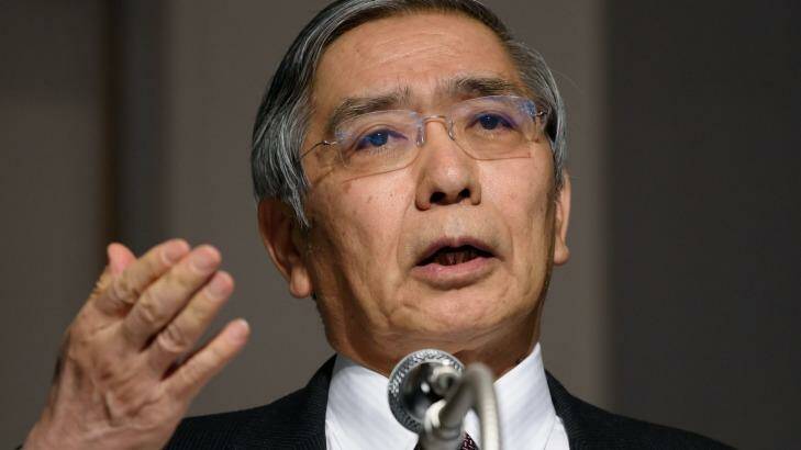 Bank of Japan governor Haruhiko Kuroda. Risk aversion is pushing investors into yen and government bonds.  Photo: Akio Kon