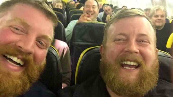 Thomas Douglas found his doppelganger seated next to him on a flight to Galway. Photo: Twitter