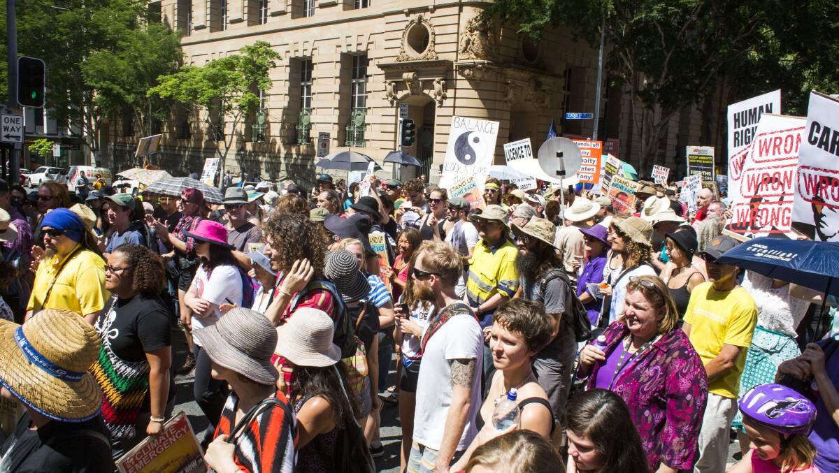 March in March. Protesters march to protest Prime Minister Tony Abbott's governments policies. Photo: FDC