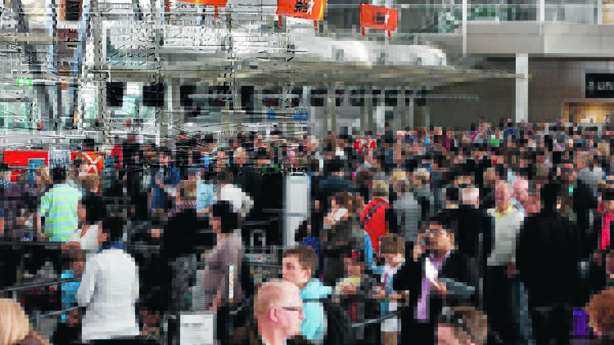 CHAOS: There were significant delays at Sydney airport on Friday following a power outage. 