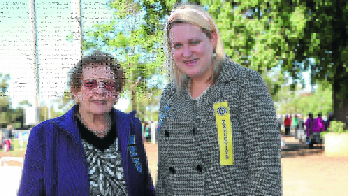 JUST A NUMBER: CWA Hillston branch member Betty Scanlon, 90, and Sarah Canham, 25, from the CWA Gwydir Group prove CWA  is helping close the generation gap at the state conference on Monday. Picture: Anthony Stipo