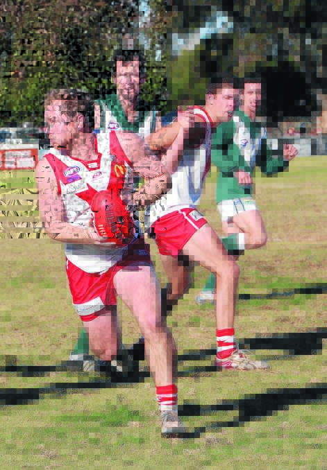 CLOSE MATCH: Tim Mathieson was a top contributor for the Griffith Swans against Coolamon. 