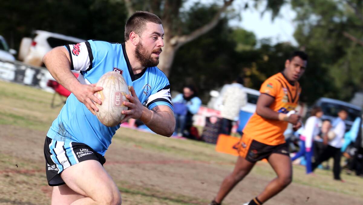 FOCUSED: TLU’s Michael Mogliotti looks for a gap against the Waratahs. Picture: Anthony Stipo